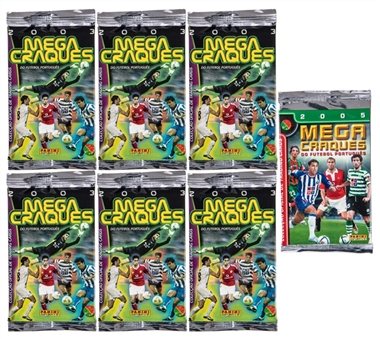 2002-03 Panini "Mega Craques" Unopened Packs (6) with a Bonus 04-05 Panini "Mega Craques" Unopened Pack - Possible Ronaldo Rookie Card!